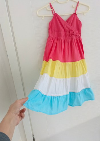 LCW Renkli Askılı Kız Elbisesi - Görsel 4