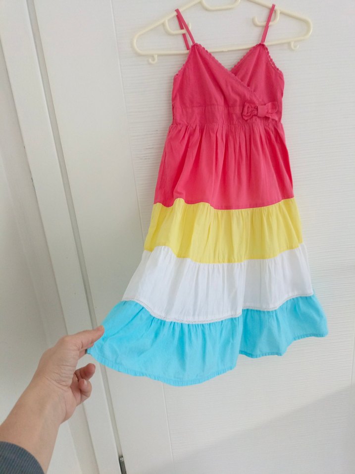 LCW Renkli Askılı Kız Elbisesi - Görsel 4