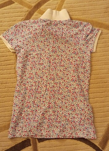 13-14 Yaş Beden çeşitli Renk Benetton çiçekli polo yaka t shirt