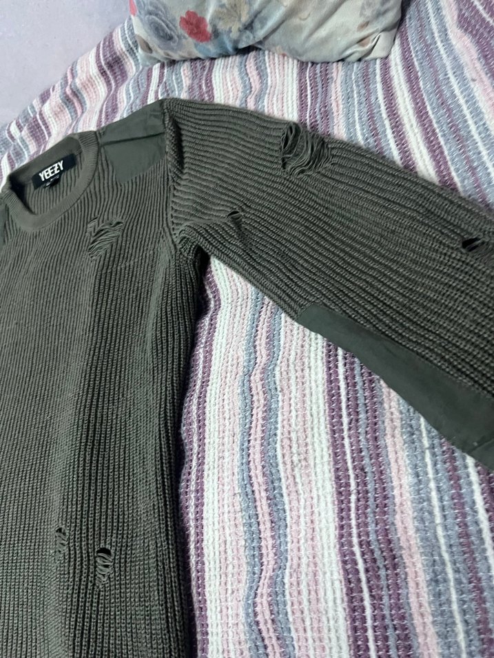 YEEZY Gri Kadın Örgü Triko Kazak - Görsel 3