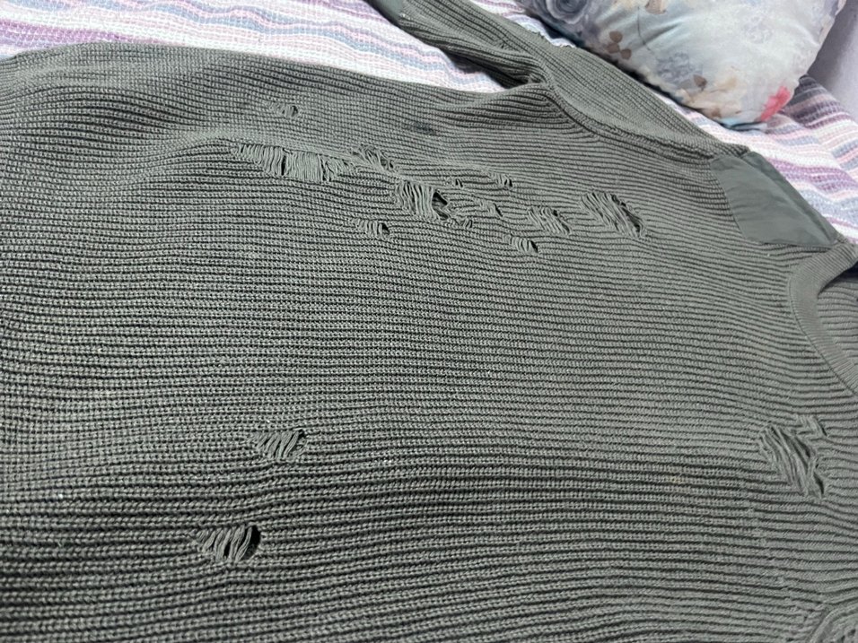 YEEZY Gri Kadın Örgü Triko Kazak - Görsel 2