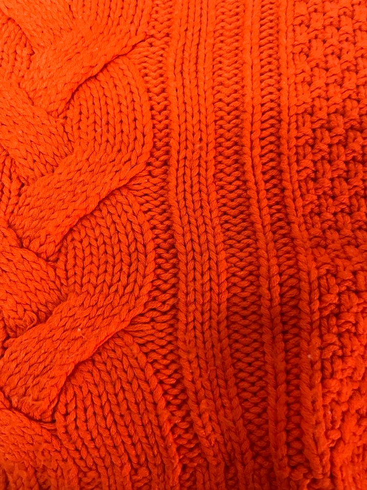 Kırmızı V Yaka Örgü Kadın Kazak - Görsel 3