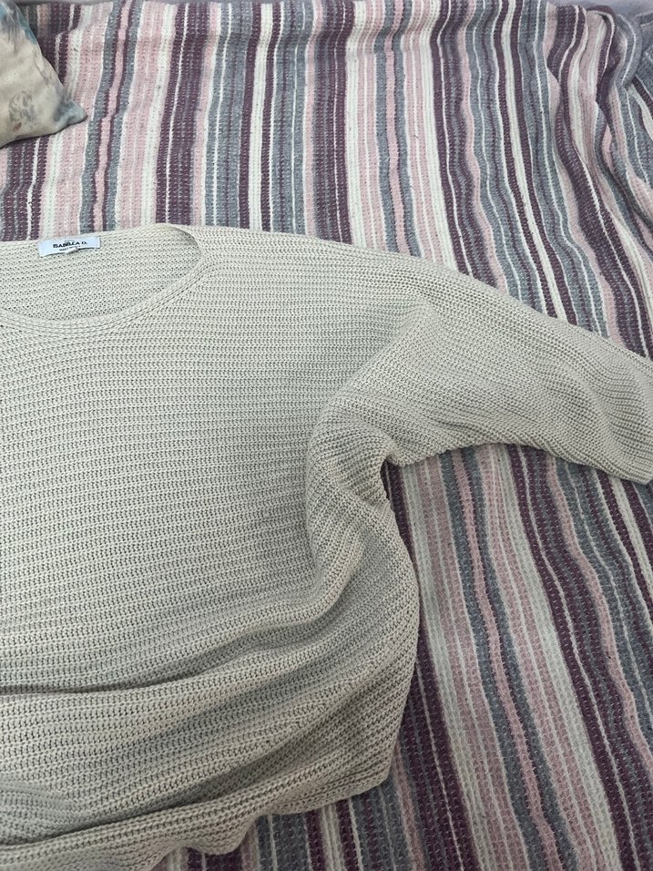 Gri Örgü Kadın Triko Kazak - Görsel 2