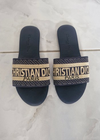Christian Dior Nakışlı Mavi Kadın Terlik