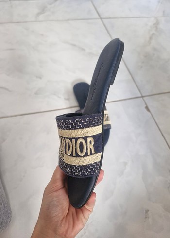 36 Beden mavi Renk Christian Dior Nakışlı Mavi Kadın Terlik