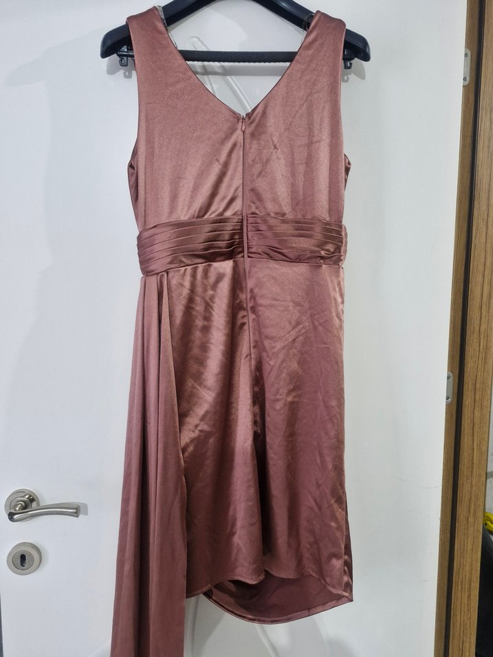 Drapeli V Yaka Mini Abiye Elbise - Görsel 5