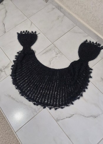  Beden Siyah Örgü Gotik Kadın Şal
