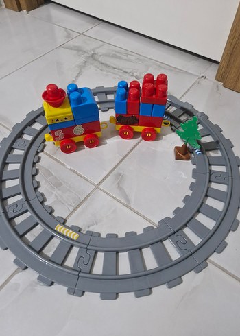 Deda Renkli Lego Tren Seti ve Yuvarlak Raylar