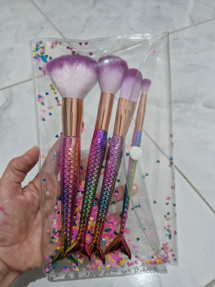 Renkli Denizkızı Makyaj Fırça Seti - Görsel 2