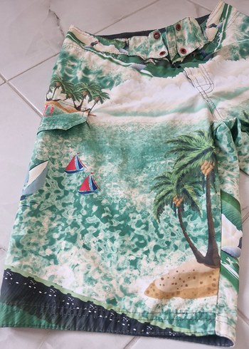 Renkli Baskılı Erkek Mini Şort Deniz Şortu - Görsel 2