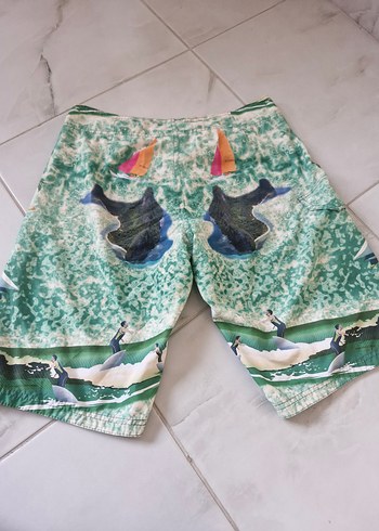 Renkli Baskılı Erkek Mini Şort Deniz Şortu - Görsel 4