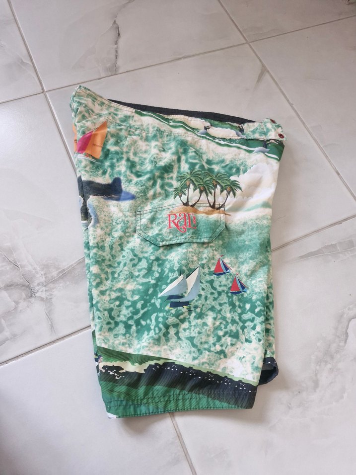 Renkli Baskılı Erkek Mini Şort Deniz Şortu - Görsel 5