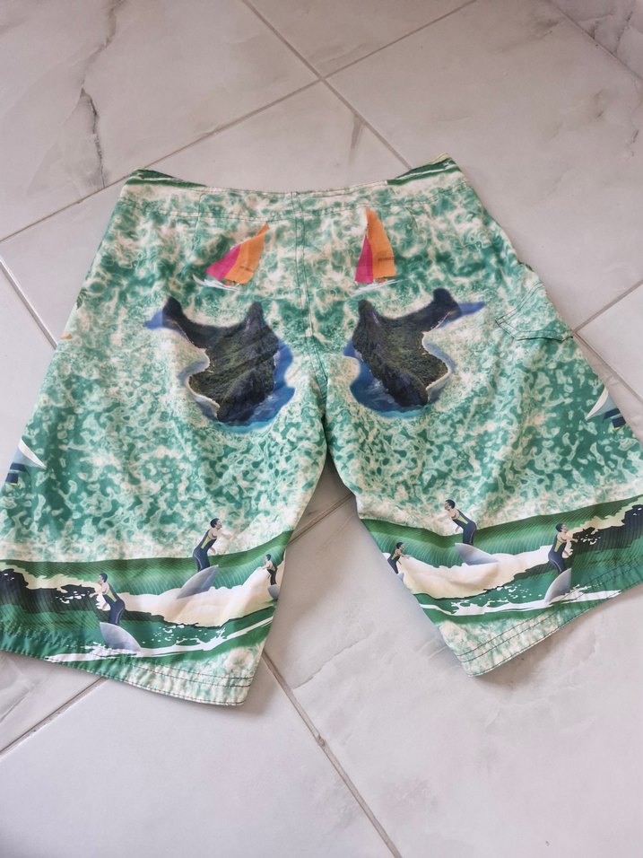 Renkli Baskılı Erkek Mini Şort Deniz Şortu - Görsel 4