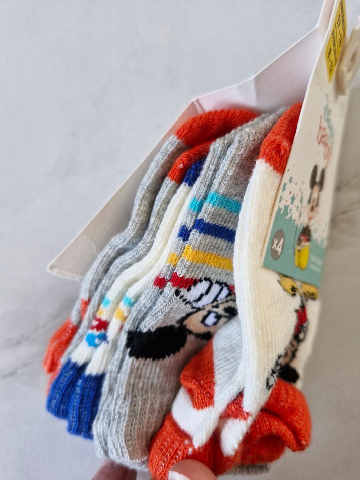 Disney Bebek Erkek Renkli Desenli Çorap 4'lü - Görsel 4