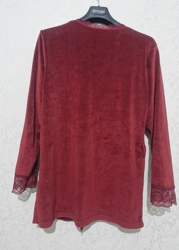 Bordo Kadın Bohem Uzun Kollu Sabahlık - Görsel 6