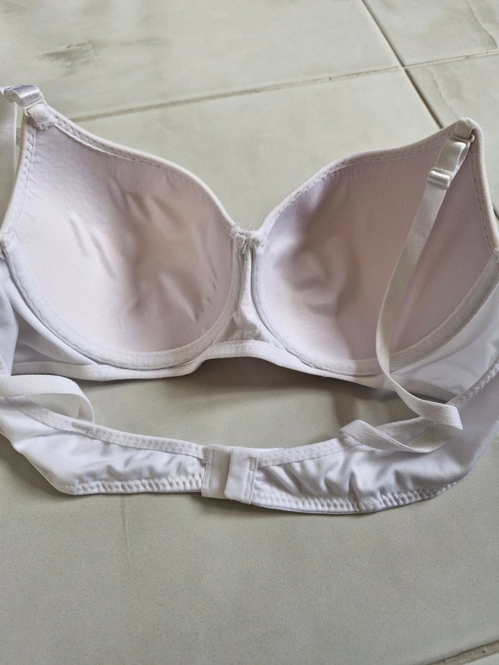 Beyaz Minimalist Midi Sütyen - Görsel 3