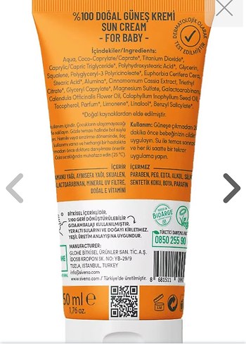 Diğer Siveno Bebek & Çocuk Güneş Kremi 50+ SPF