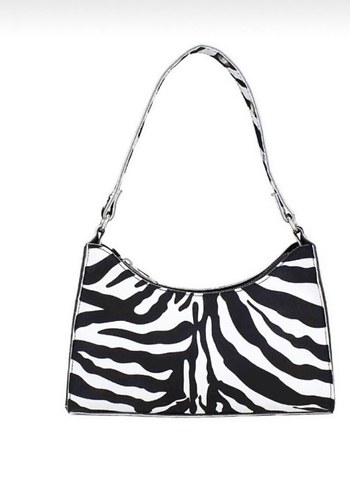 Zebra Desenli Fermuarlı Kadın Omuz Çantası - Görsel 2