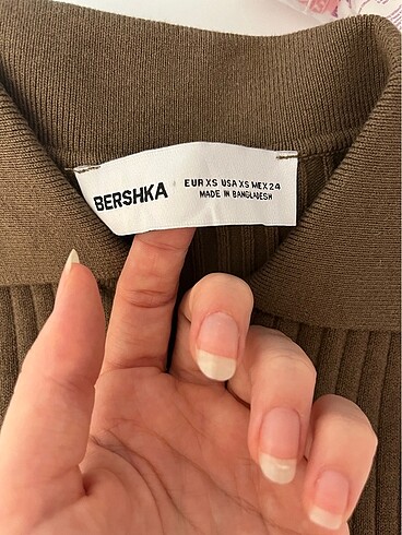 xs Beden kahverengi Renk bershka çift fermuarlı bluz