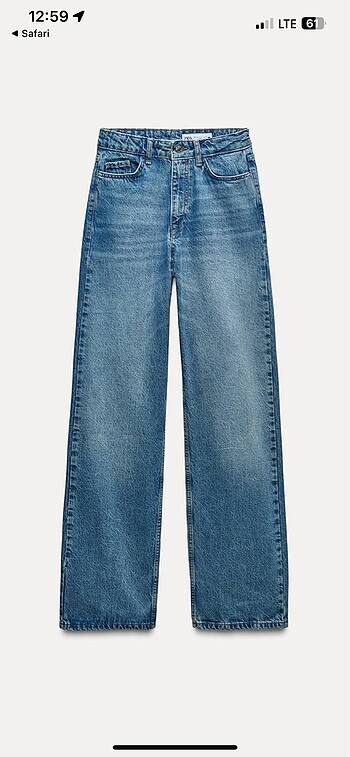 Zara kot pantolon z1975 high rise straight jeans