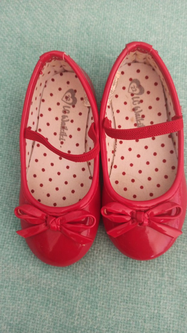 Kırmızı Puantiyeli Kız Çocuk Babet Ayakkabı - Görsel 2