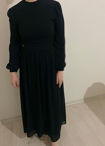 s Beden siyah Renk TERTEMİZ SİYAH TESETTÜR ELBİSE 