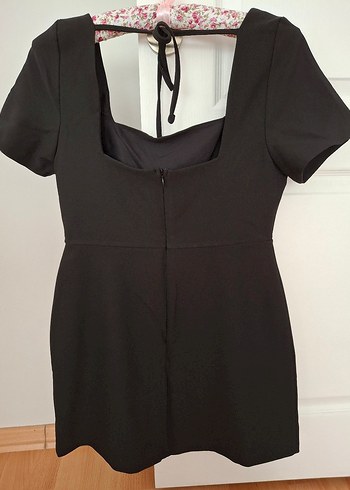 Siyah Drapeli elbise - Görsel 2