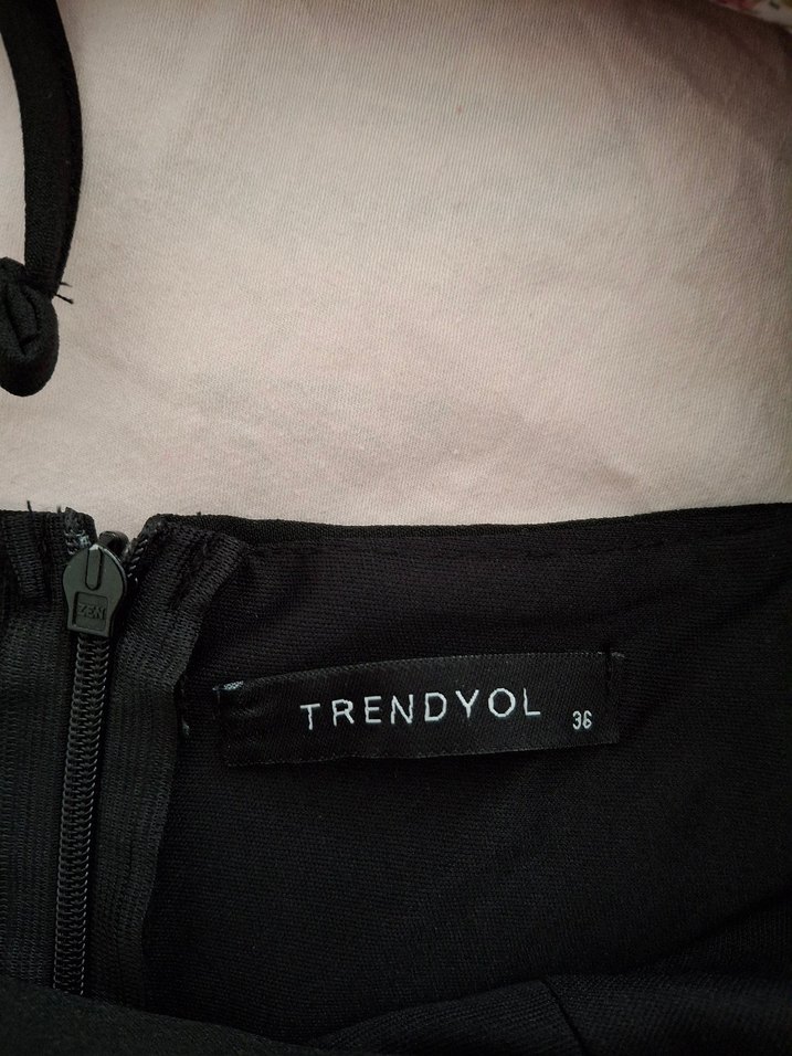 Siyah Drapeli elbise - Görsel 3