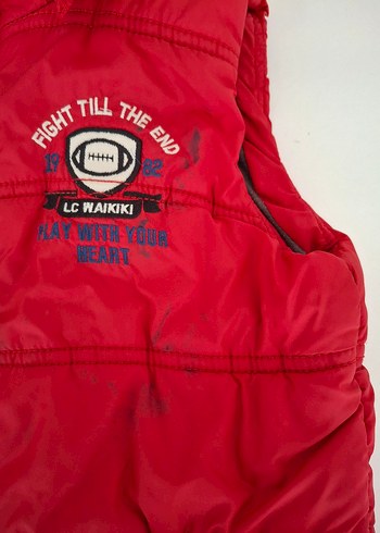 Kırmızı Kapüşonlu Erkek Yelek - Görsel 3