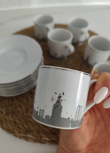 Kütahya porselen kahve fincan takımı  - Görsel 6