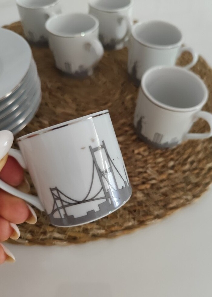 Kütahya porselen kahve fincan takımı  - Görsel 2