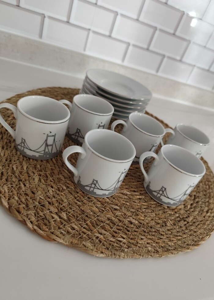 Kütahya porselen kahve fincan takımı  - Görsel 3