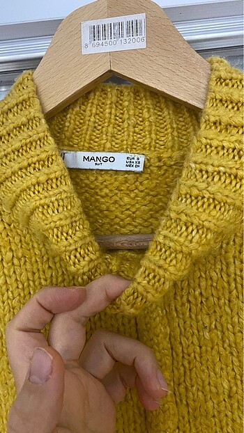 xs Beden sarı Renk Mango kazak