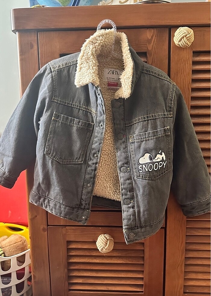 Zara içi kürklü snoopy kaban - Görsel 2