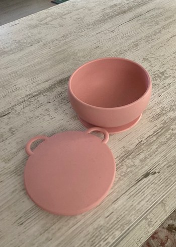 Pastel Pembe Çocuk Tabak ve Kapaklı Kase Seti - Görsel 3