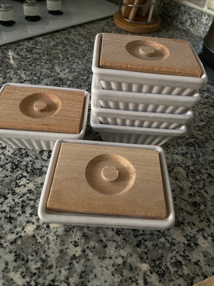 Ahşap Kapaklı Beyaz Saklama Kabı Seti - Görsel 3