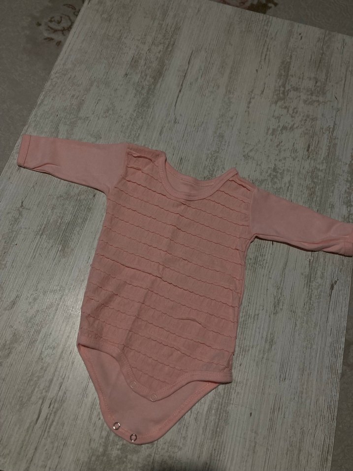 Pembe Uzun Kollu Bebek Body - Görsel 2