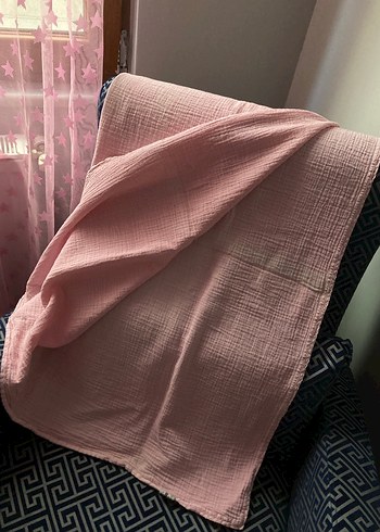 Pembe bebek muslin örtü - Görsel 2