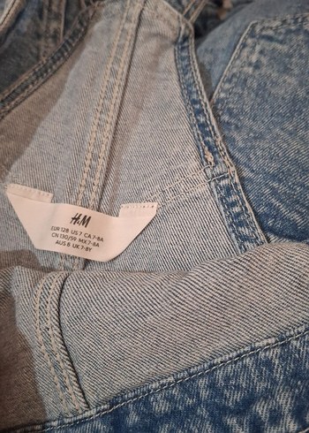 H&M Acik Mavi Denim Jean Koz Cocuk Salopet