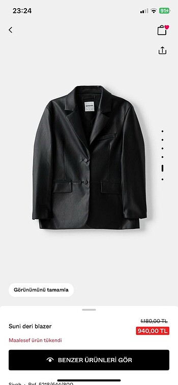 Deri blazer ceket