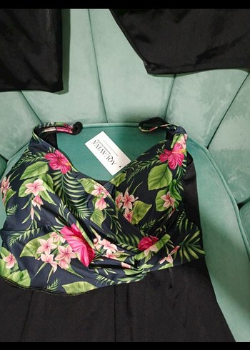 Çiçek Desenli şortlu elbise mayo - Görsel 2