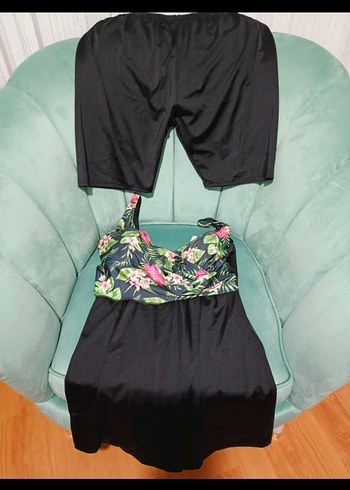 Çiçek Desenli şortlu elbise mayo - Görsel 5