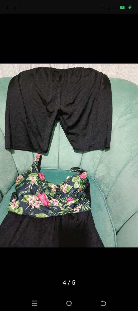 Çiçek Desenli şortlu elbise mayo - Görsel 3