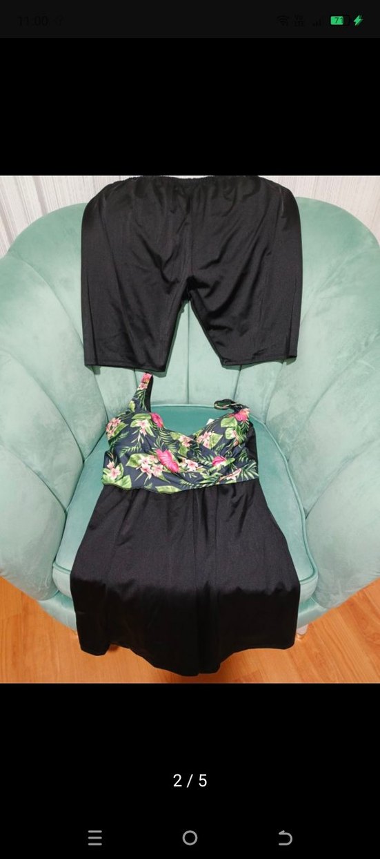 Çiçek Desenli şortlu elbise mayo - Görsel 5