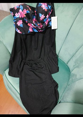 Çiçek Desenli şortlu elbise mayo - Görsel 3