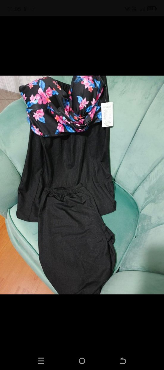 Çiçek Desenli şortlu elbise mayo - Görsel 3