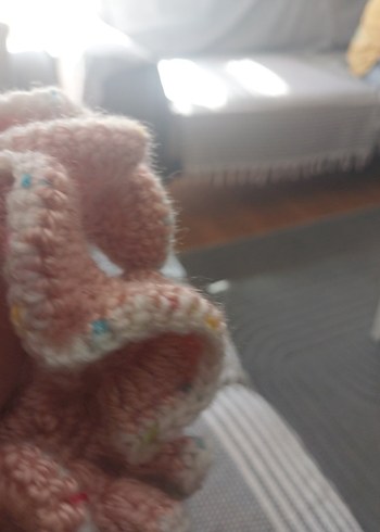 Beden Pembe Fırfırlı Örgü Saç Tokası
