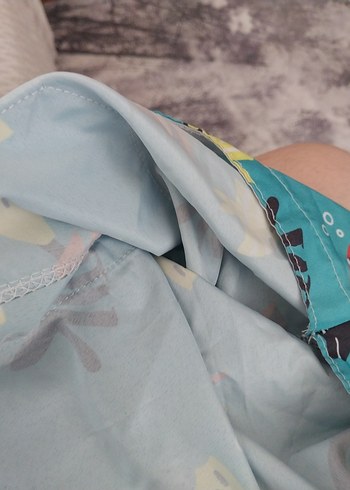 Turkuaz Renkli Baskılı Erkek Çocuk Deniz Şortu - Görsel 5