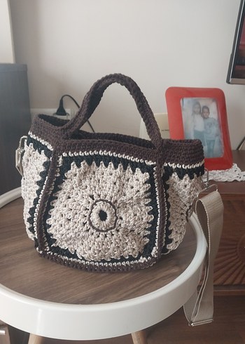 Dantel Detaylı Bohem Örgü Kadın Çanta