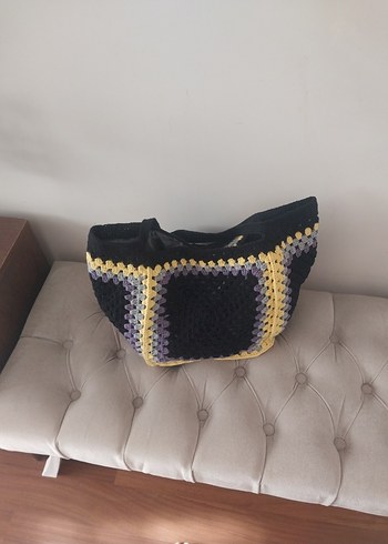 Renkli Örgü Bohem Kadın Çanta - Görsel 3